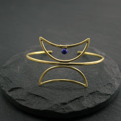 Twin Moon Cuff - Lapis Lazuli