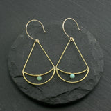 Twin Moon Earrings - Amazonite
