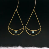 Twin Moon Earrings - Amazonite
