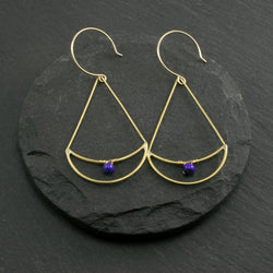 Twin Moon Earrings - Lapis Lazuli