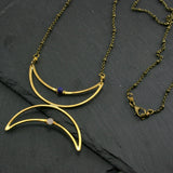 Twin Moon Necklace - Lapis Lazuli