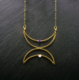 Twin Moon Necklace - Lapis Lazuli